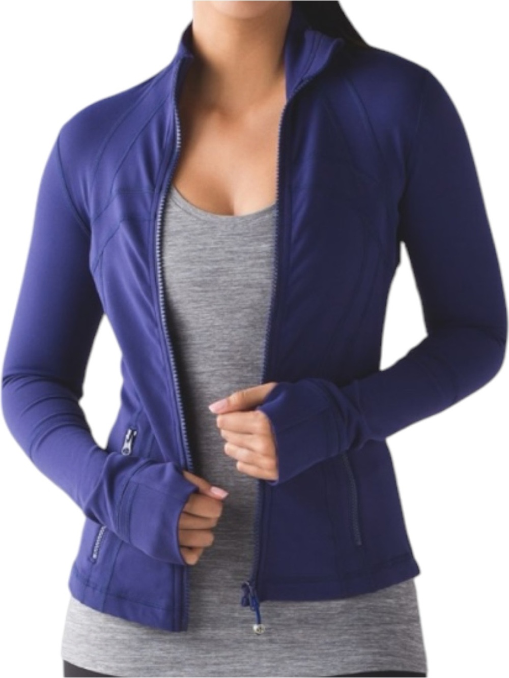 Lululemon Define Jacket Women’s Size 12 Luon Emperor Blue Full Zip Thumbholes